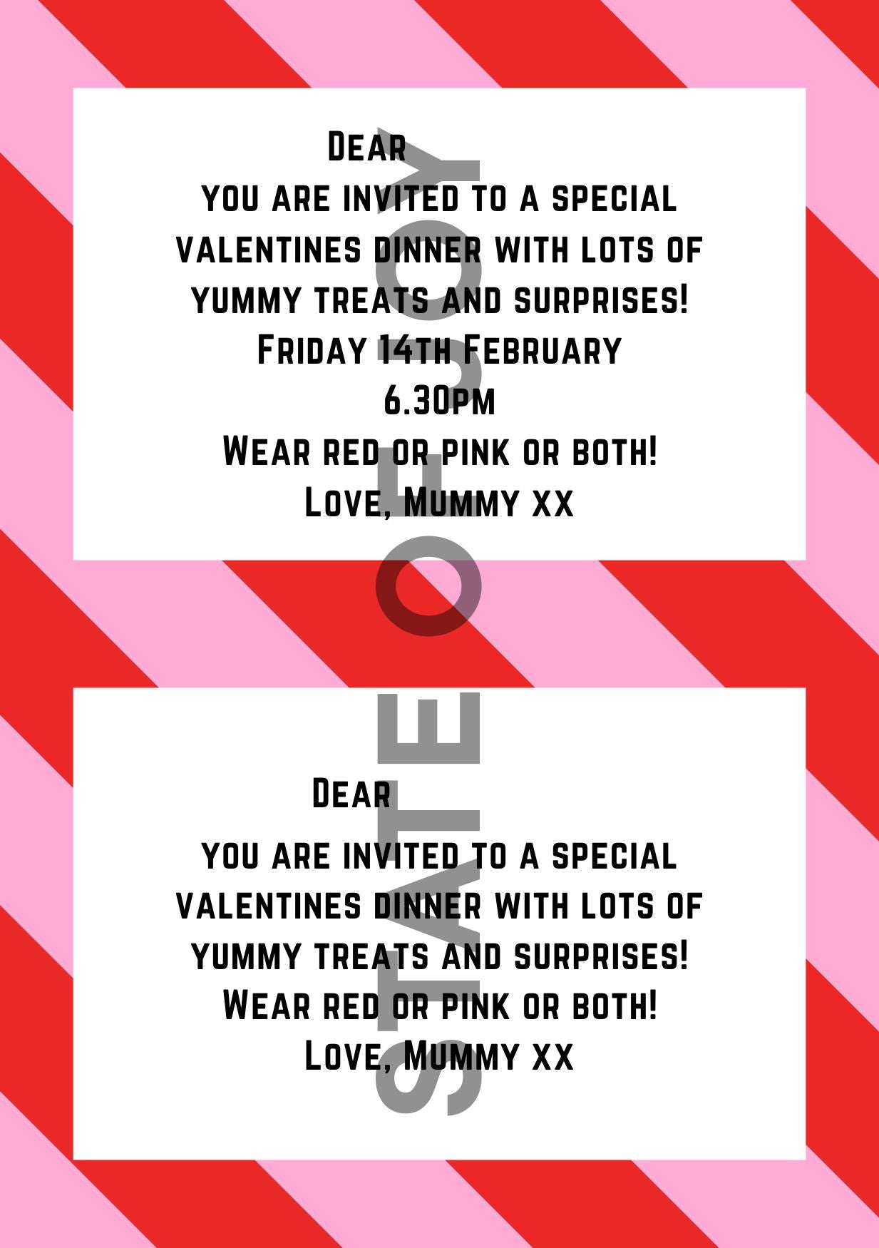 Valentines Dinner Invite Template