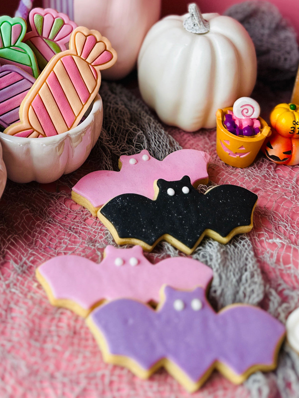 Halloween bat Vanilla Sugar cookies
