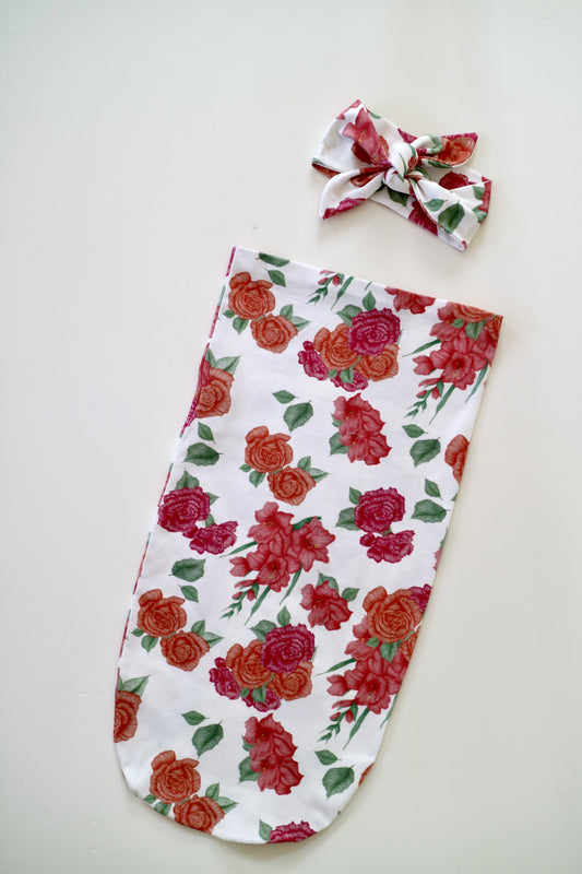 BABY SWADDLE BAG AND HEADBAND